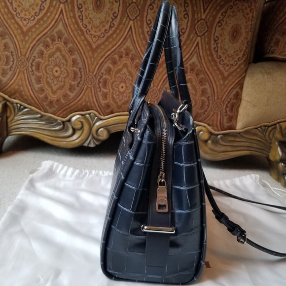 Coach Swagger Frame Satchel in Denim Crocodile-Embossed - Picture 4 of 16